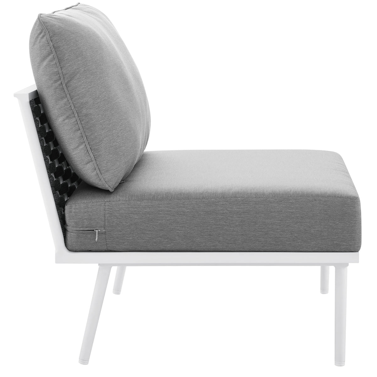 Stance Outdoor Patio Aluminum Armless Chair - White Gray