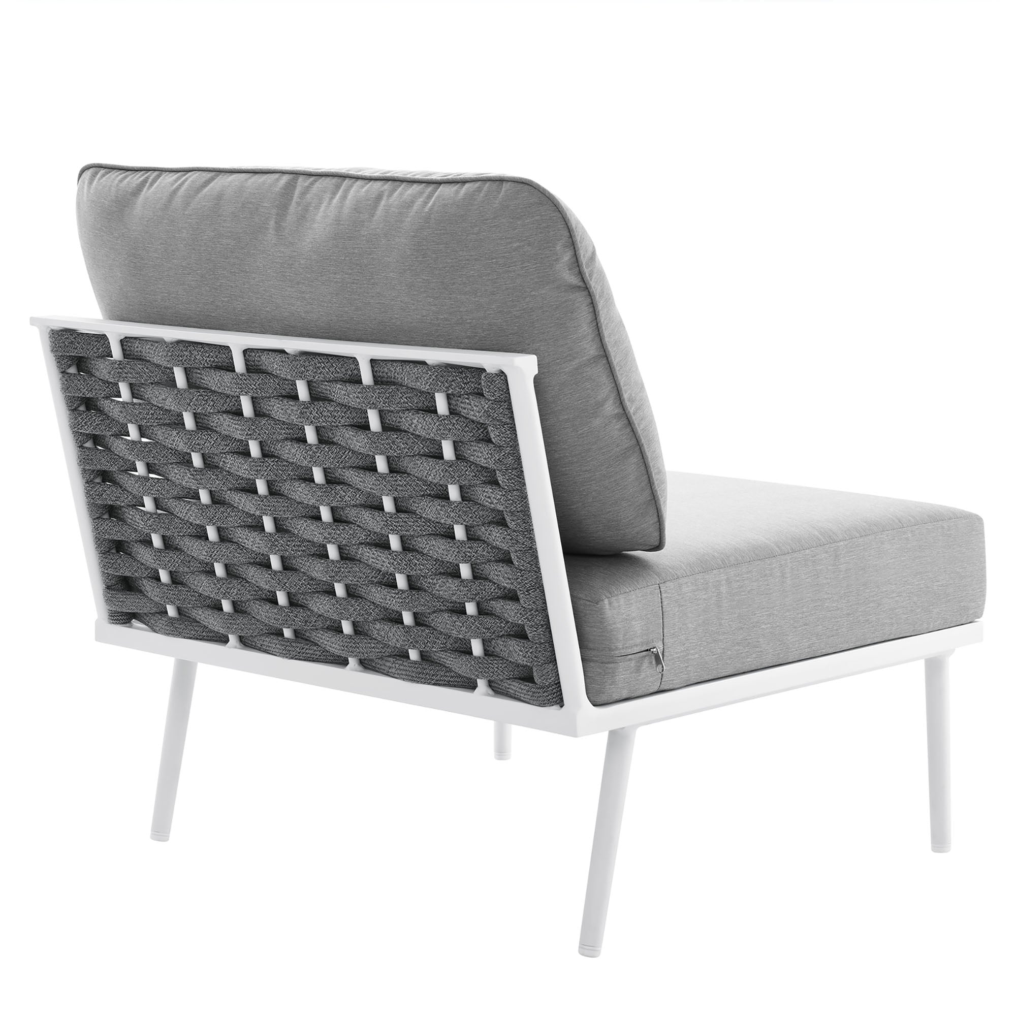 Stance Outdoor Patio Aluminum Armless Chair - White Gray