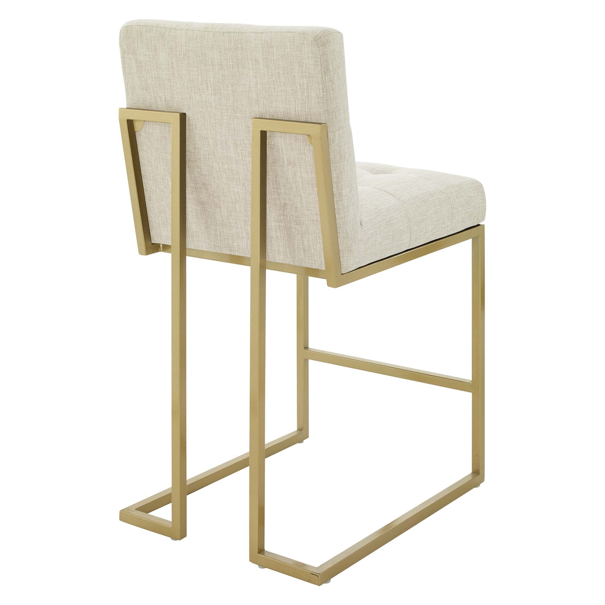 Privy Upholstered Fabric Counter Stool Set of 2 - Gold Beige