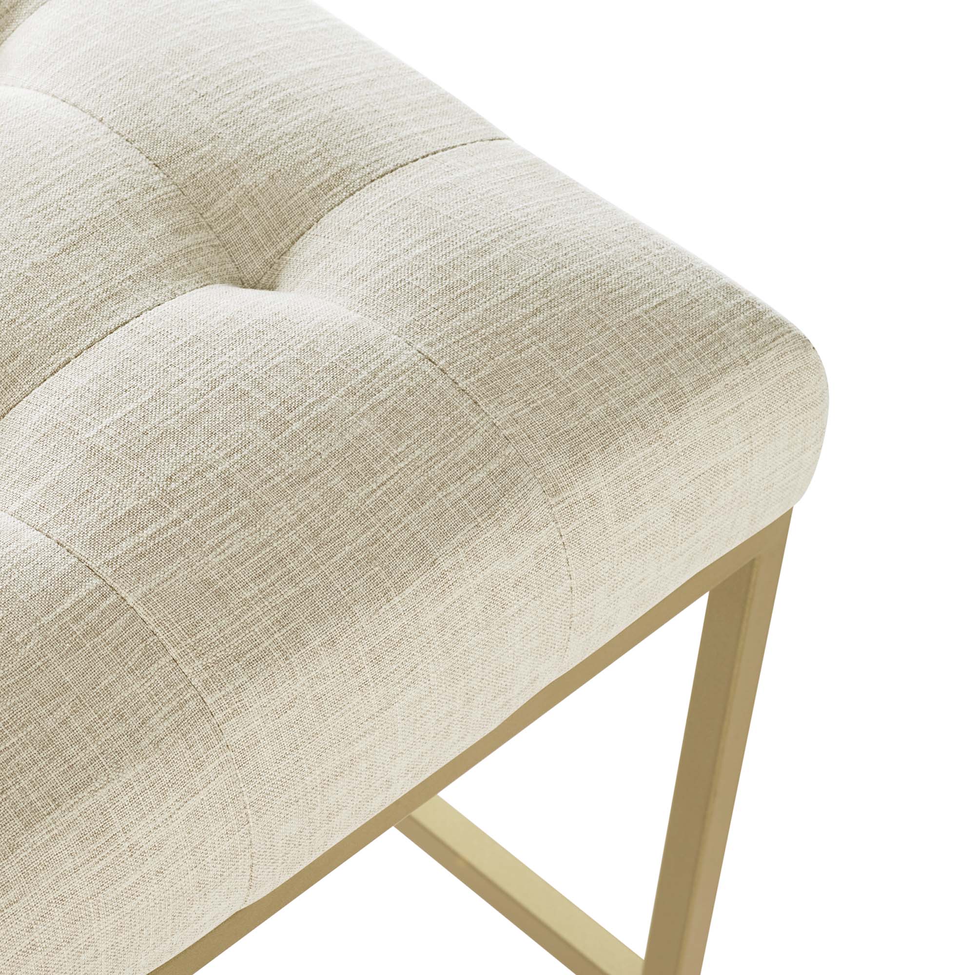 Privy Upholstered Fabric Counter Stool Set of 2 - Gold Beige