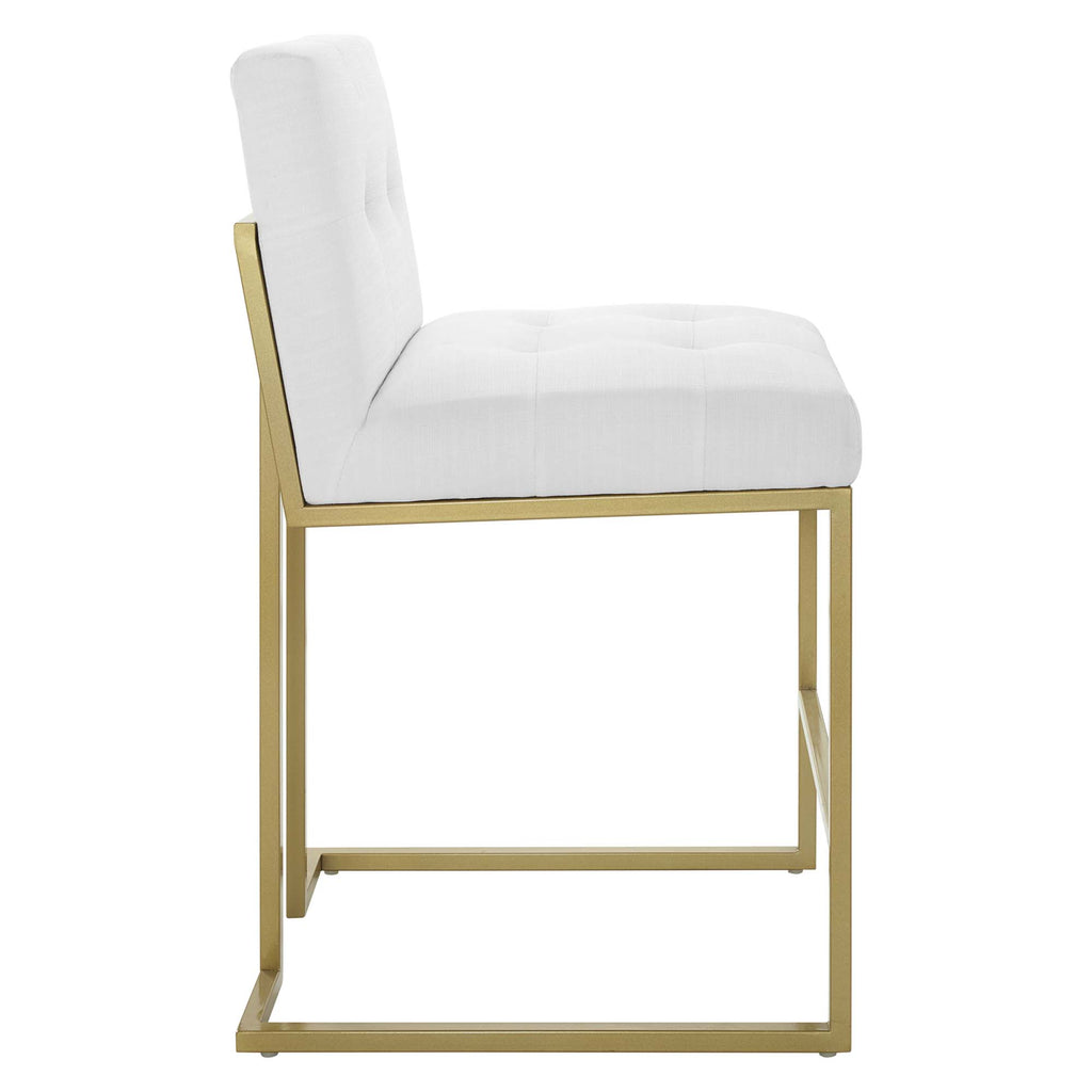 Privy Upholstered Fabric Counter Stool Set of 2 - Gold White