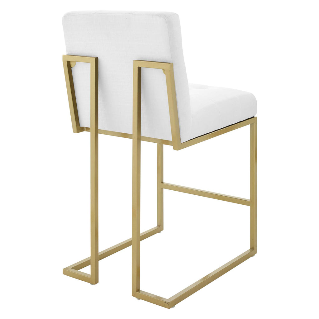 Privy Upholstered Fabric Counter Stool Set of 2 - Gold White