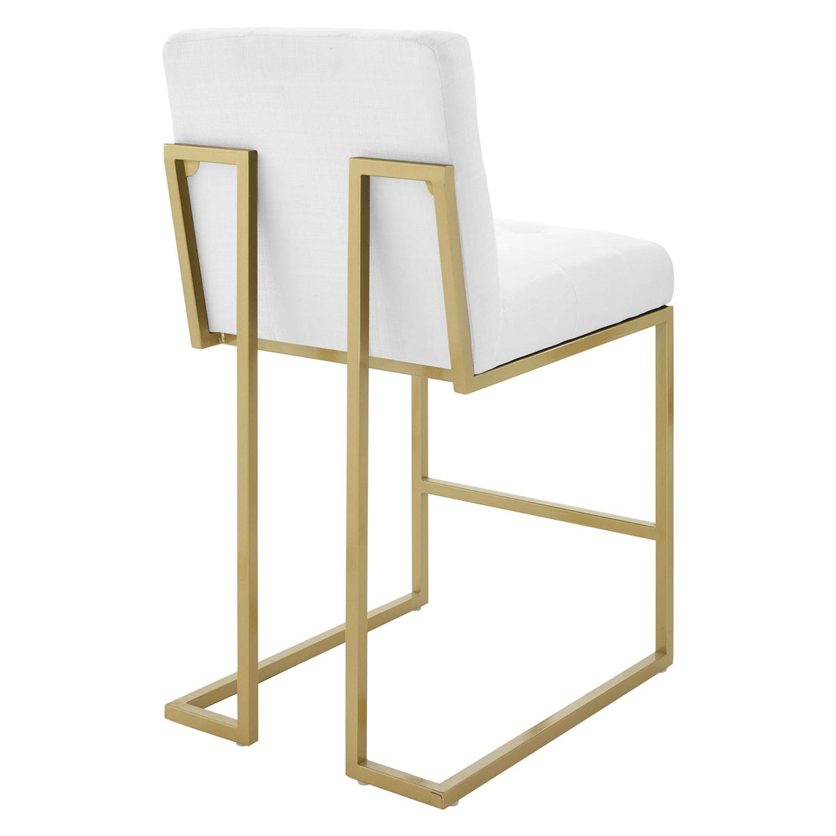 Privy Upholstered Fabric Counter Stool Set of 2 - Gold White
