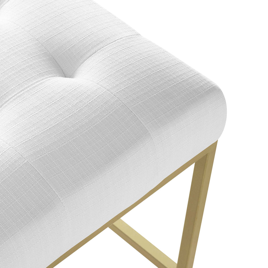 Privy Upholstered Fabric Counter Stool Set of 2 - Gold White