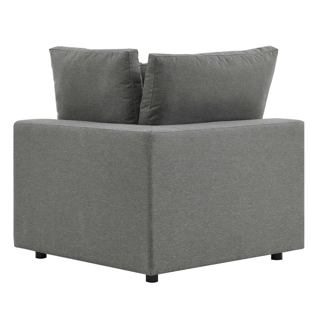 Commix Overstuffed Outdoor Patio Loveseat - Charcoal