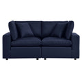 Commix Overstuffed Outdoor Patio Loveseat - Navy