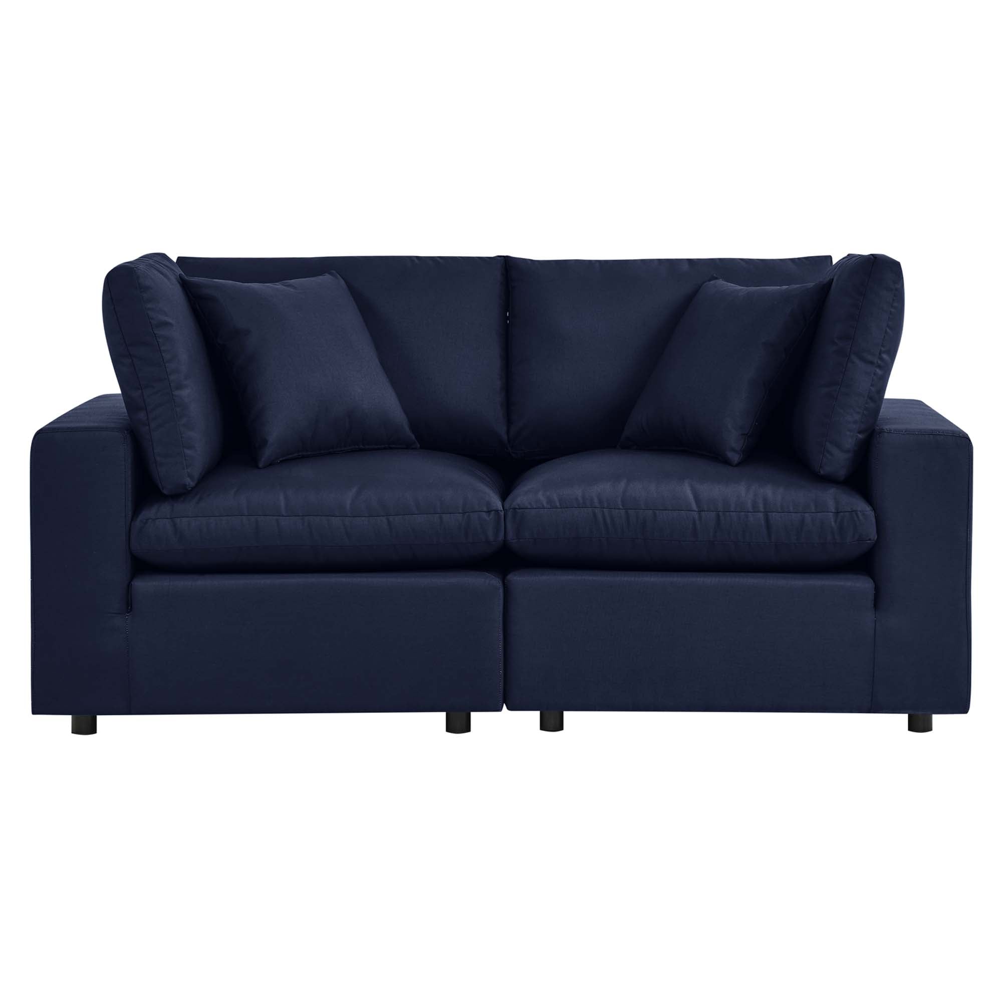 Commix Overstuffed Outdoor Patio Loveseat - Navy