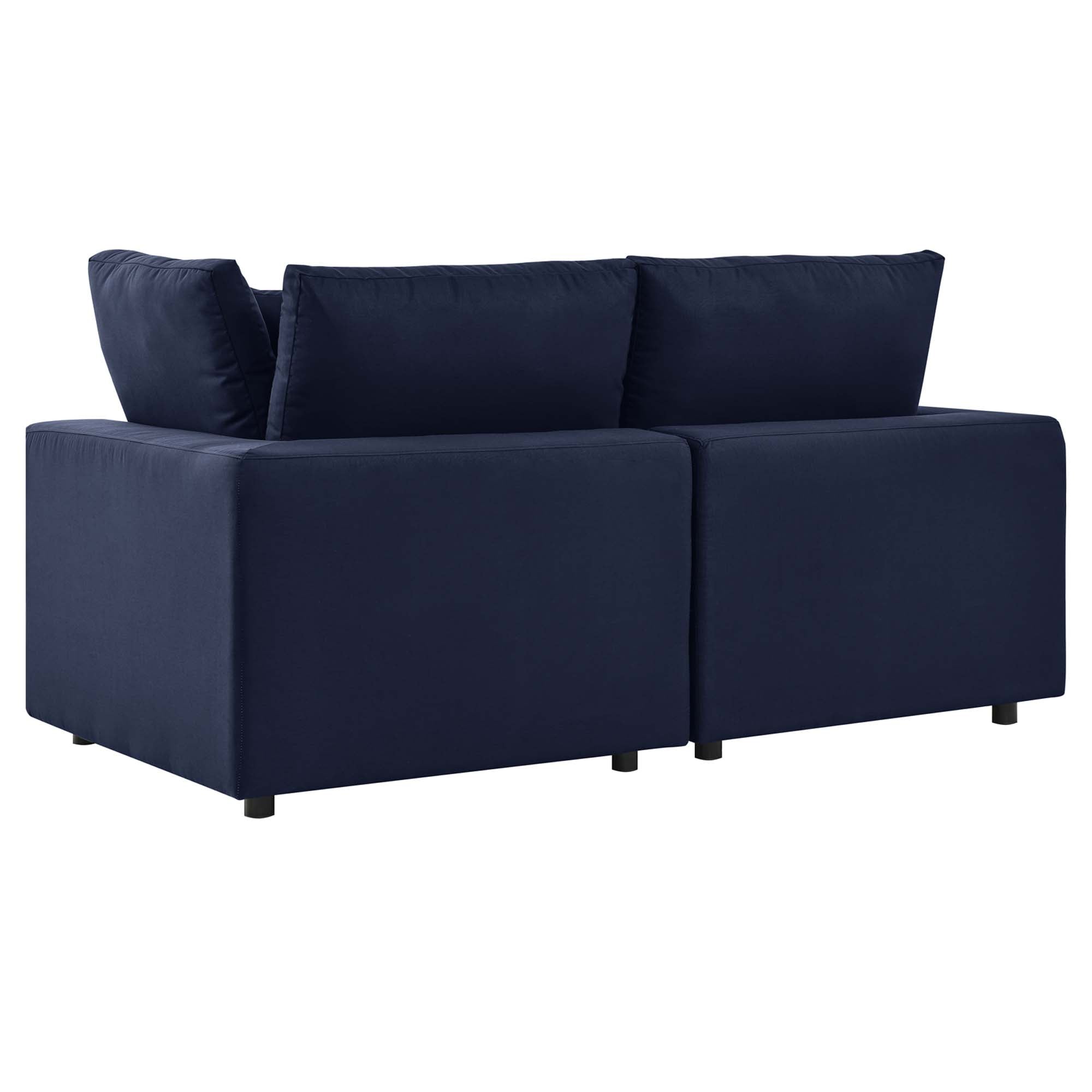 Commix Overstuffed Outdoor Patio Loveseat - Navy