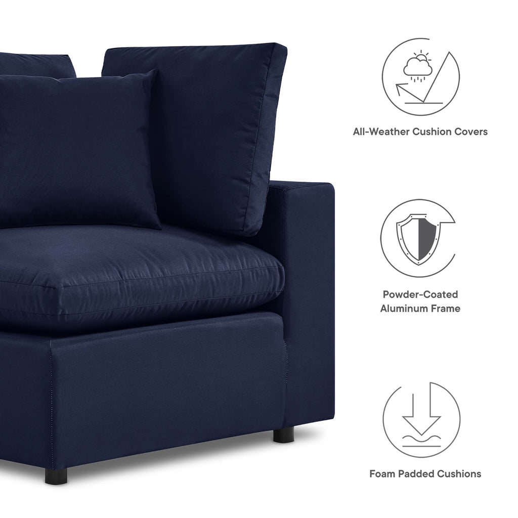 Commix Overstuffed Outdoor Patio Loveseat - Navy