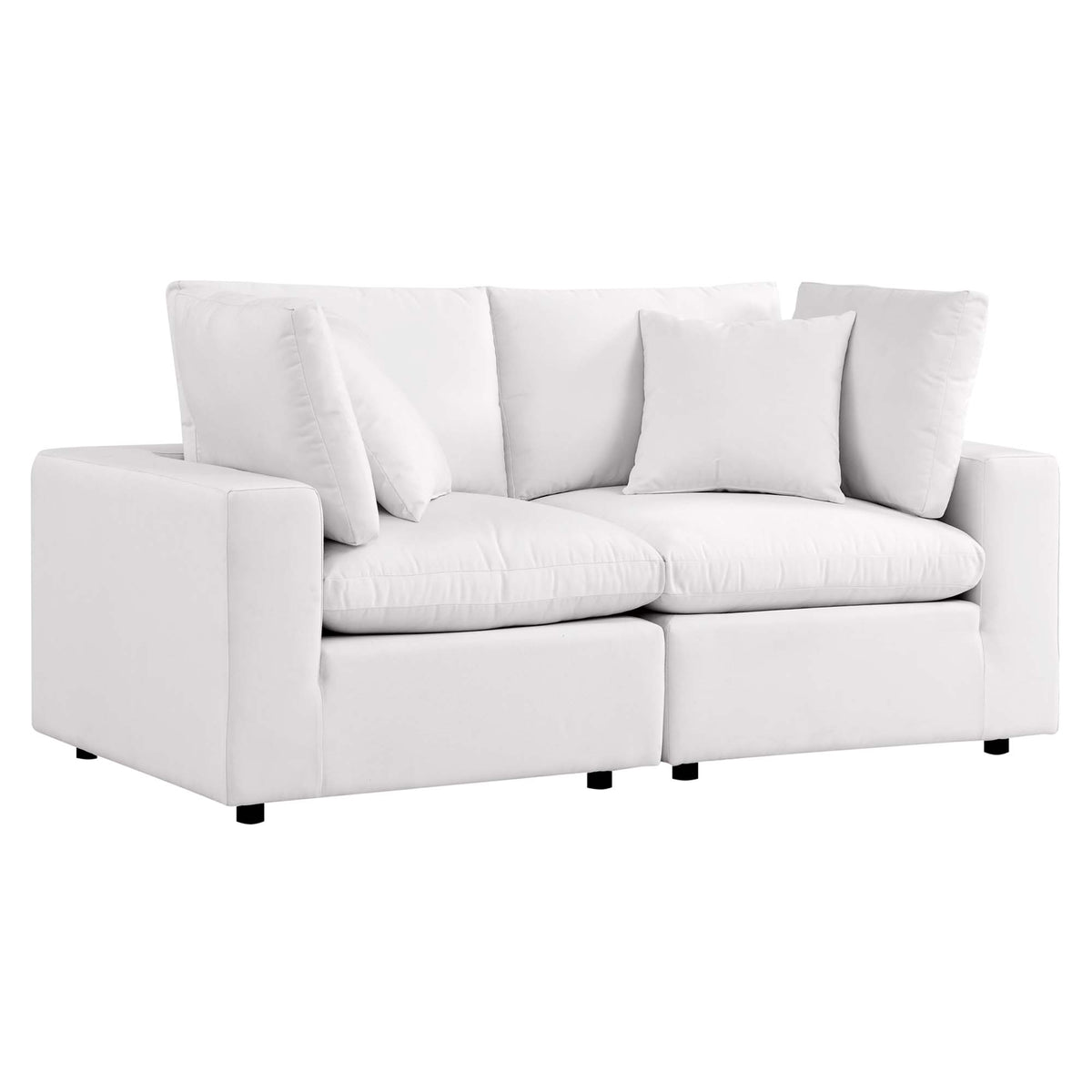 Commix Overstuffed Outdoor Patio Loveseat - White