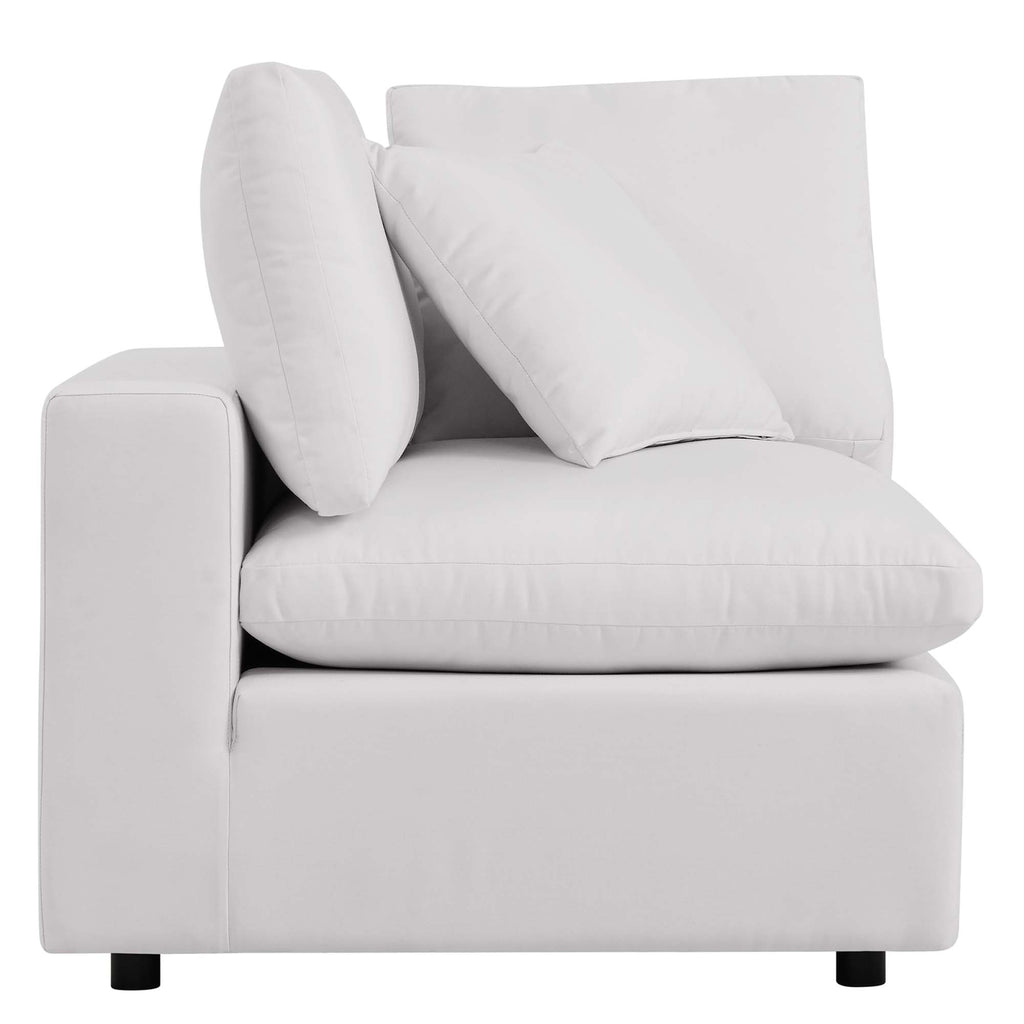 Commix Overstuffed Outdoor Patio Loveseat - White