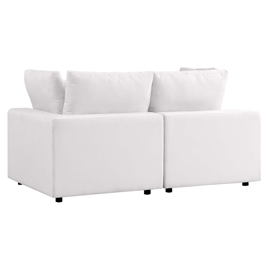 Commix Overstuffed Outdoor Patio Loveseat - White