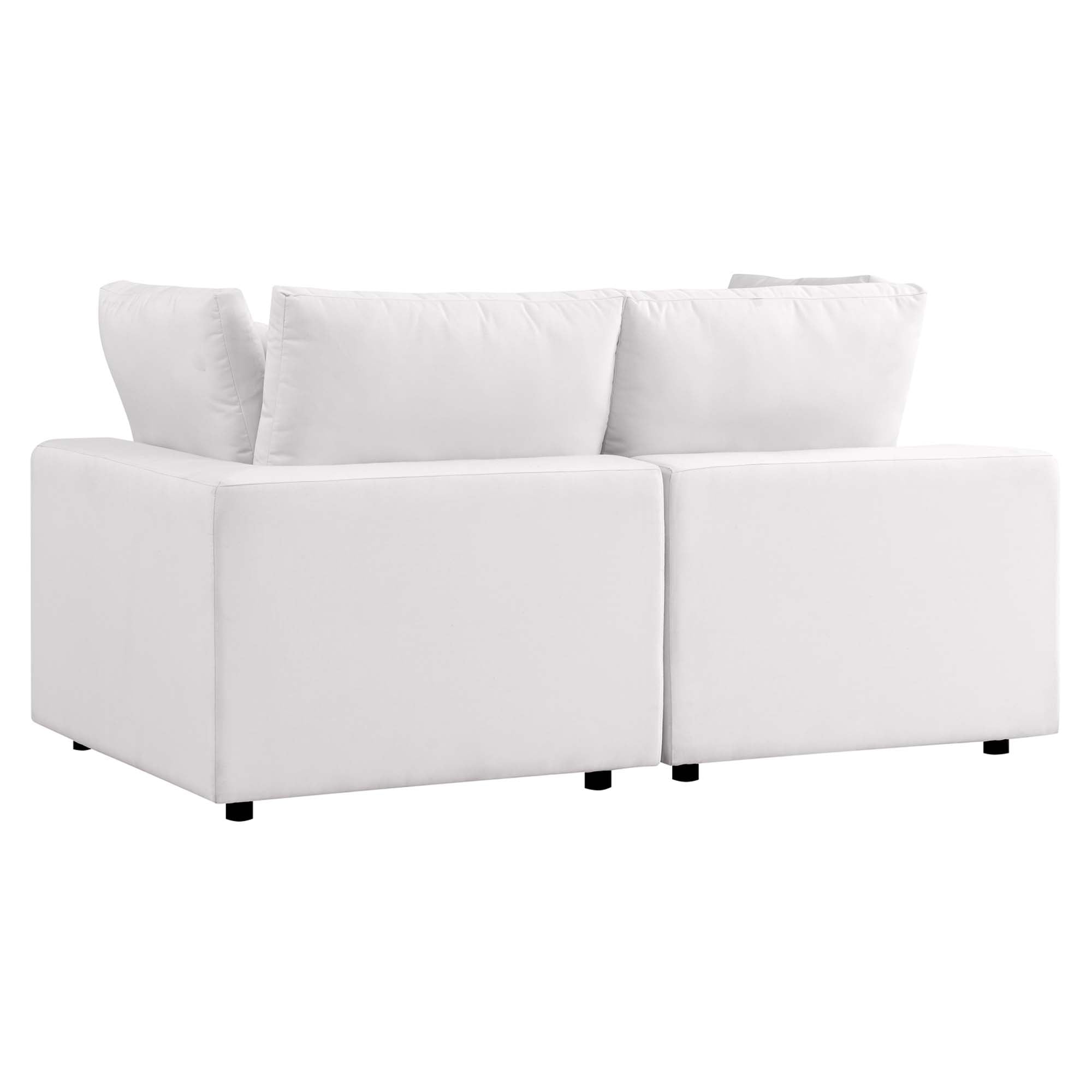 Commix Overstuffed Outdoor Patio Loveseat - White