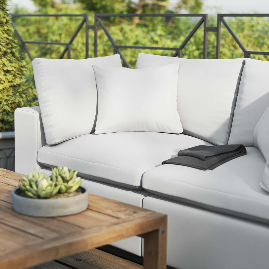 Commix Overstuffed Outdoor Patio Loveseat - White