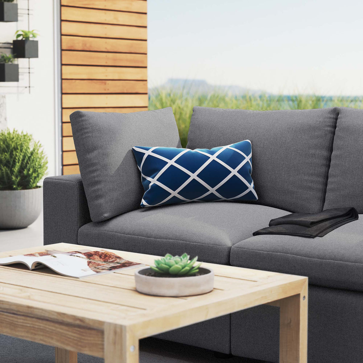 Commix Sunbrella Outdoor Patio Loveseat - Gray