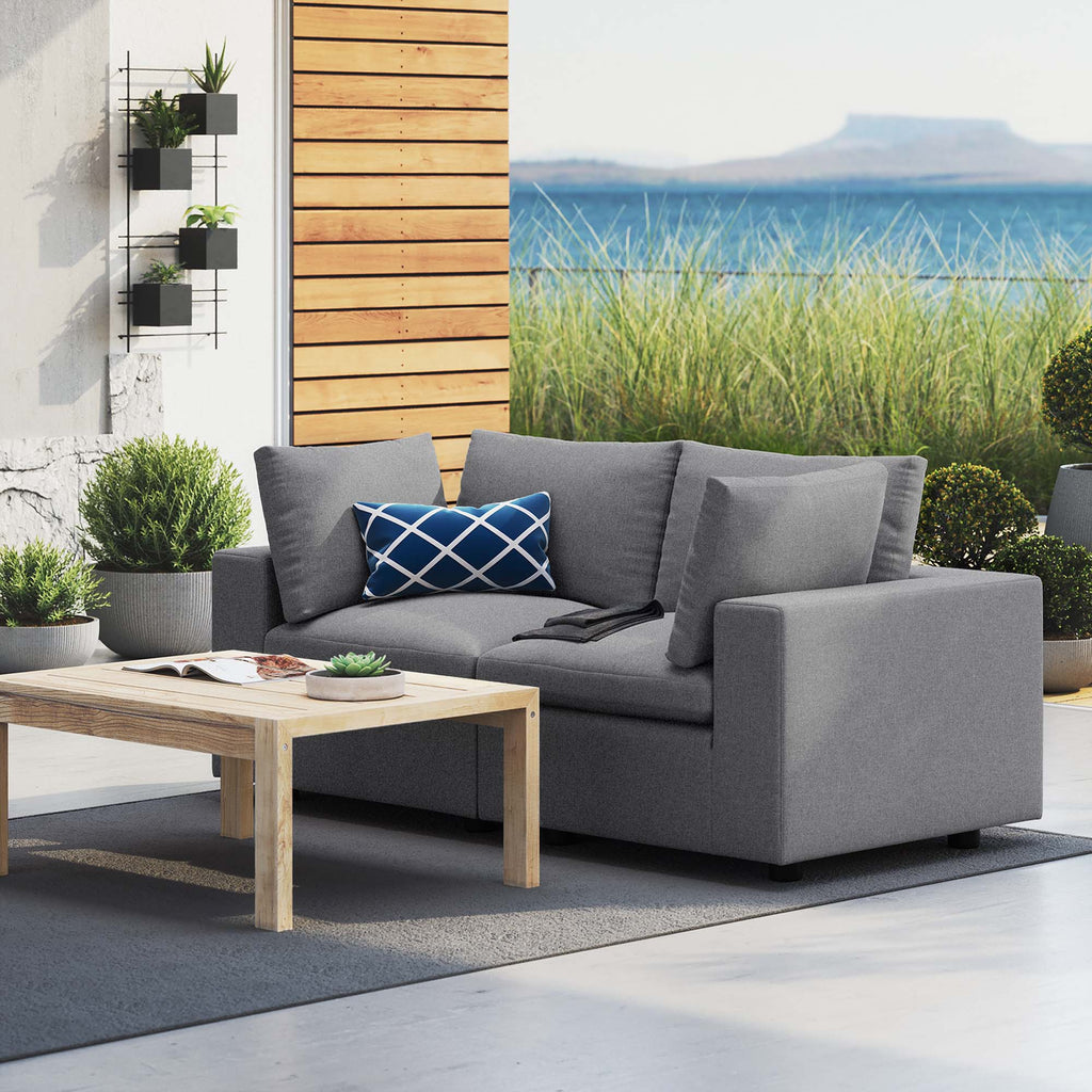 Commix Sunbrella Outdoor Patio Loveseat - Gray
