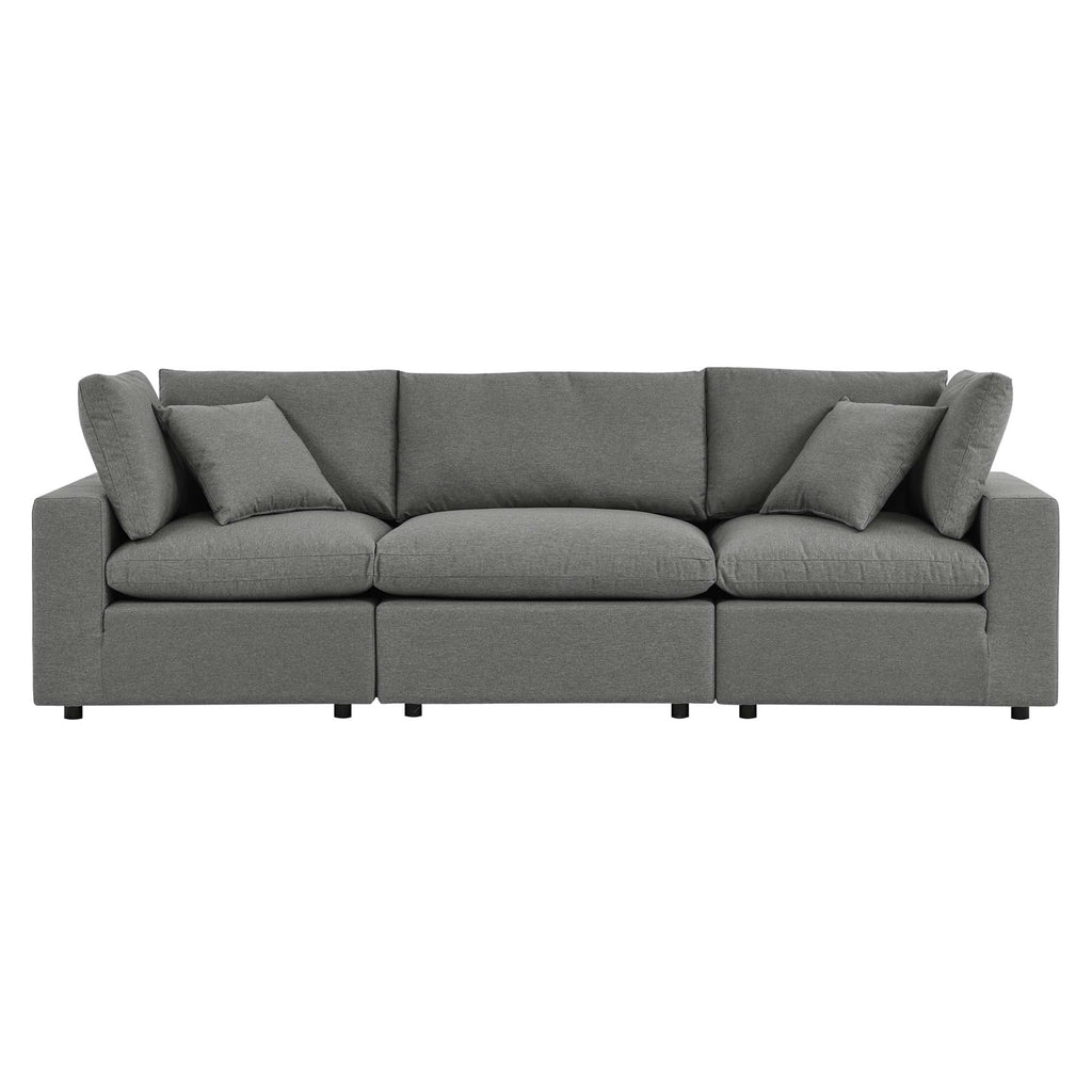 Commix Overstuffed Outdoor Patio Sofa - Charcoal