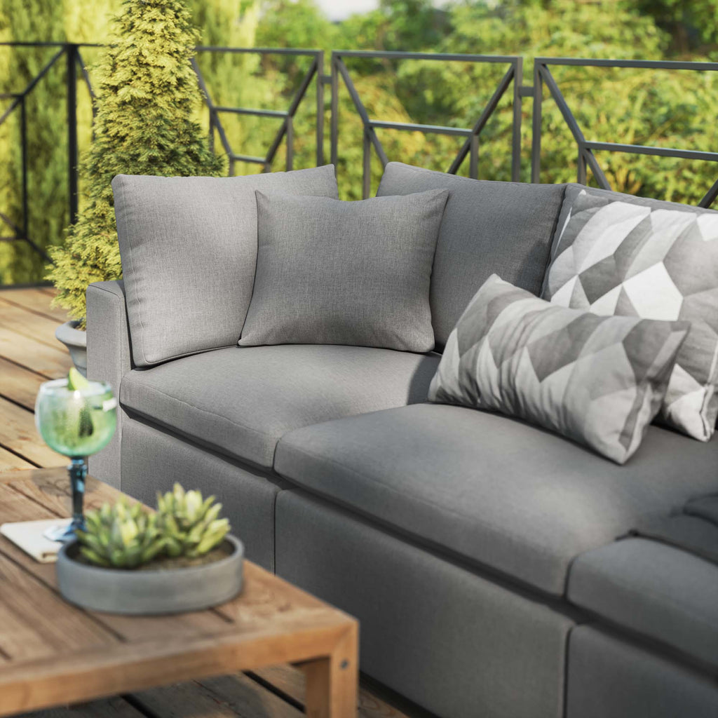 Commix Overstuffed Outdoor Patio Sofa - Charcoal