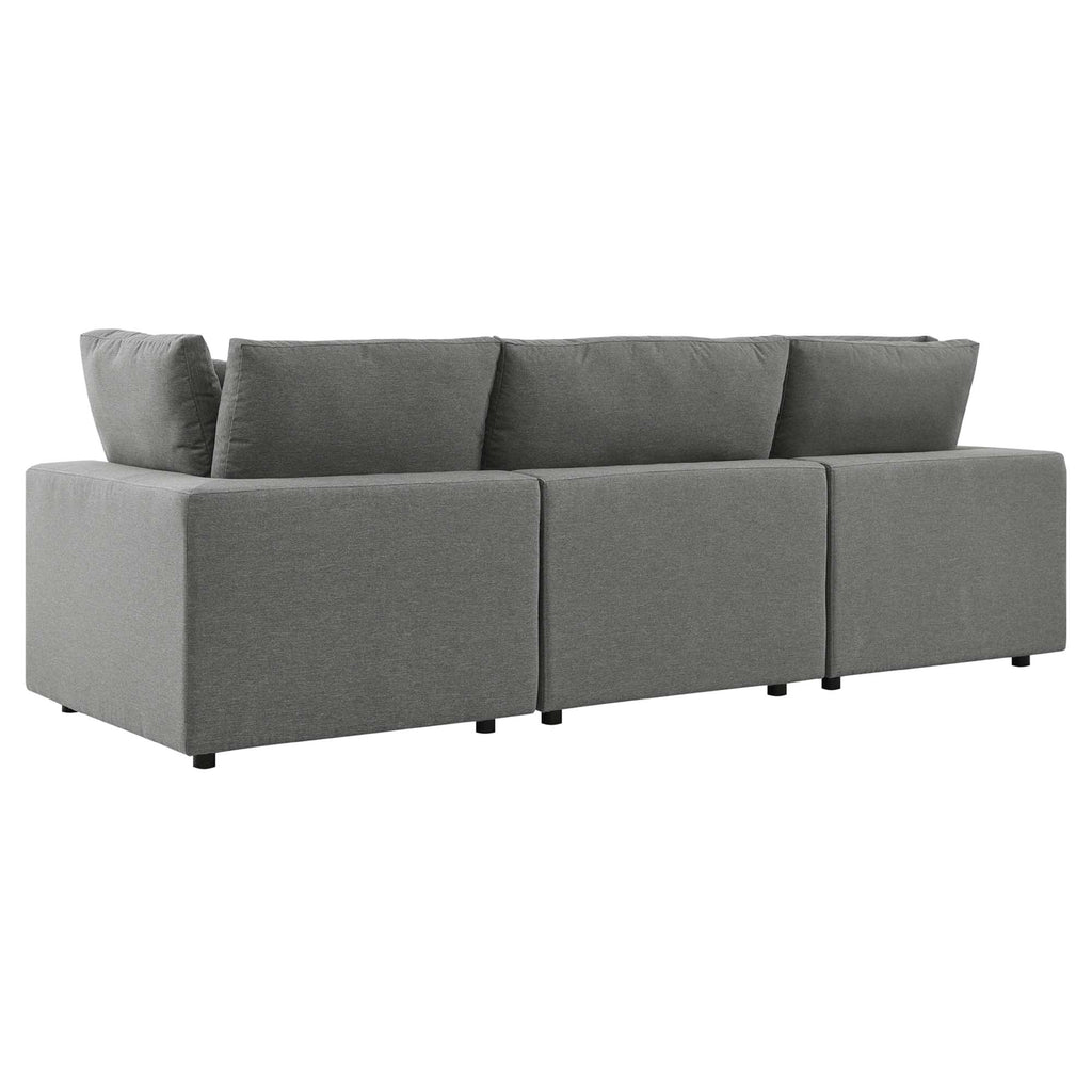Commix Overstuffed Outdoor Patio Sofa - Charcoal