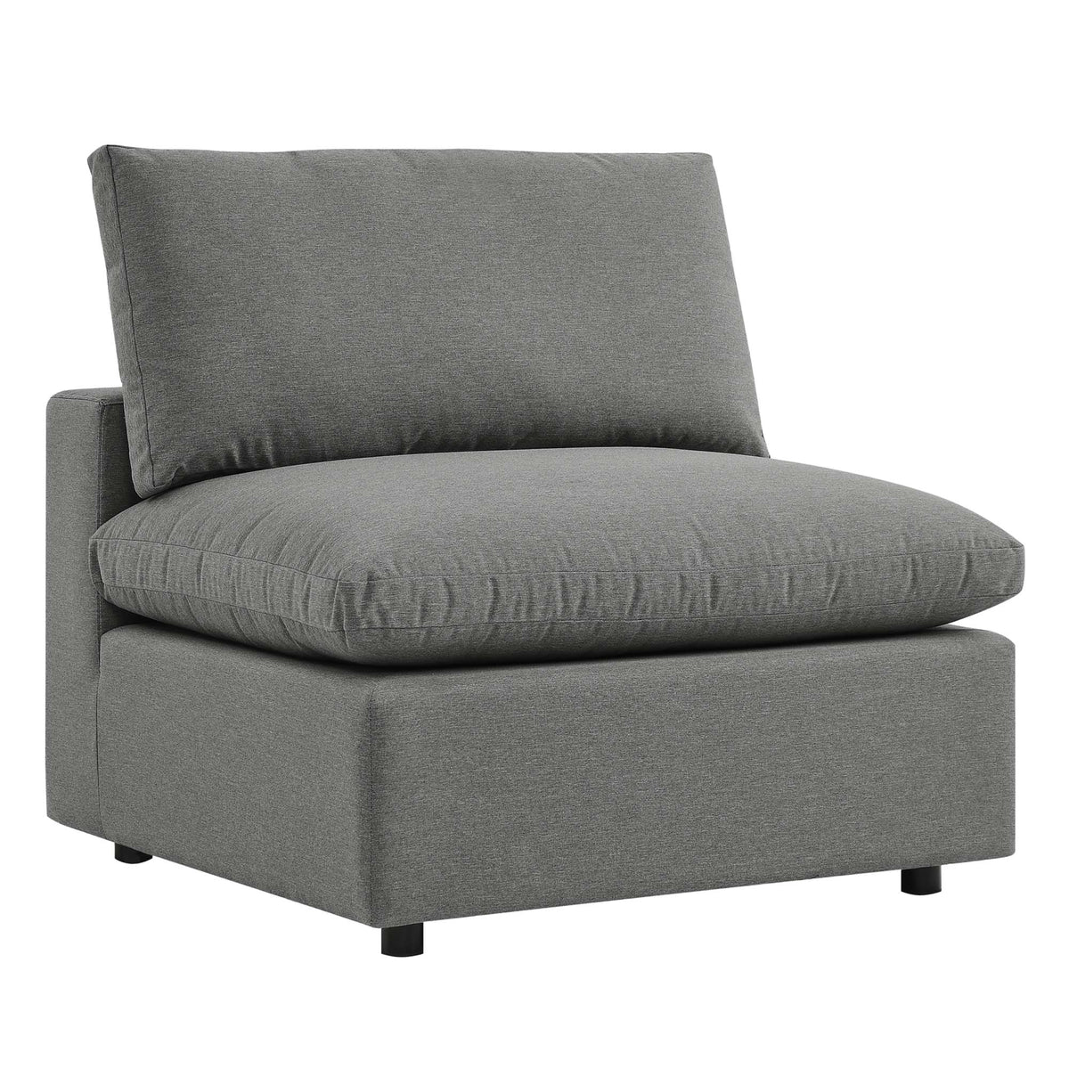 Commix Overstuffed Outdoor Patio Sofa - Charcoal