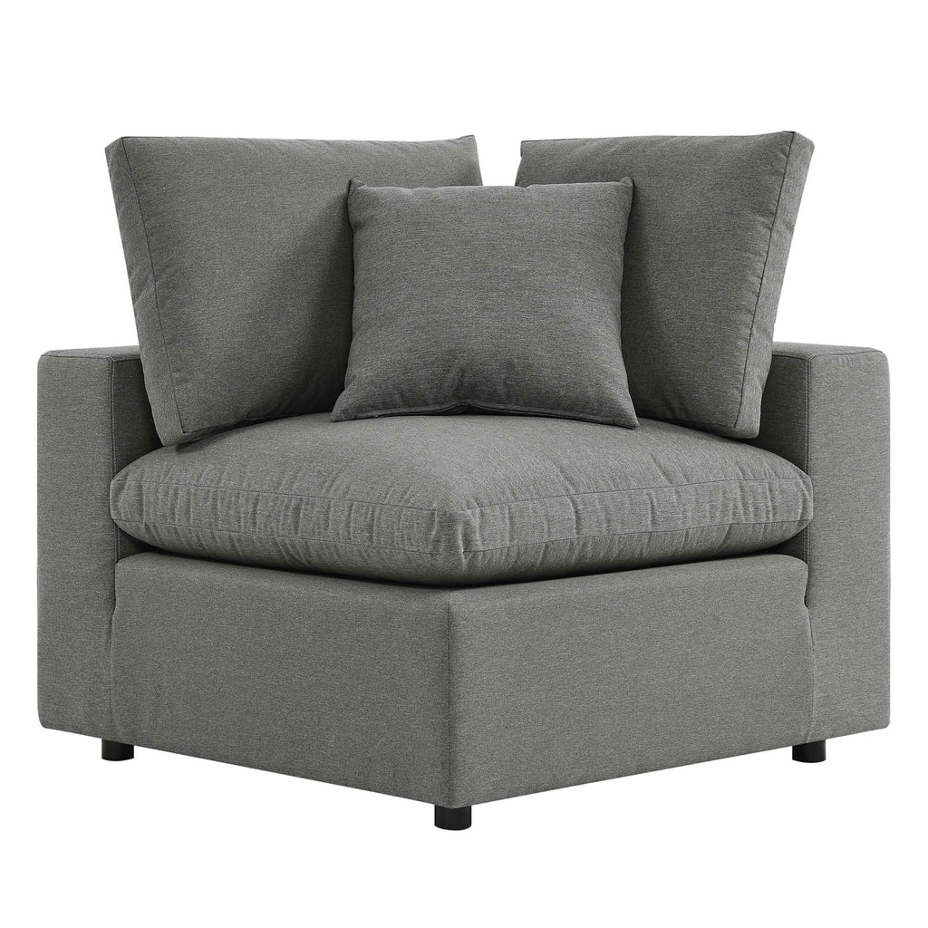 Commix Overstuffed Outdoor Patio Sofa - Charcoal