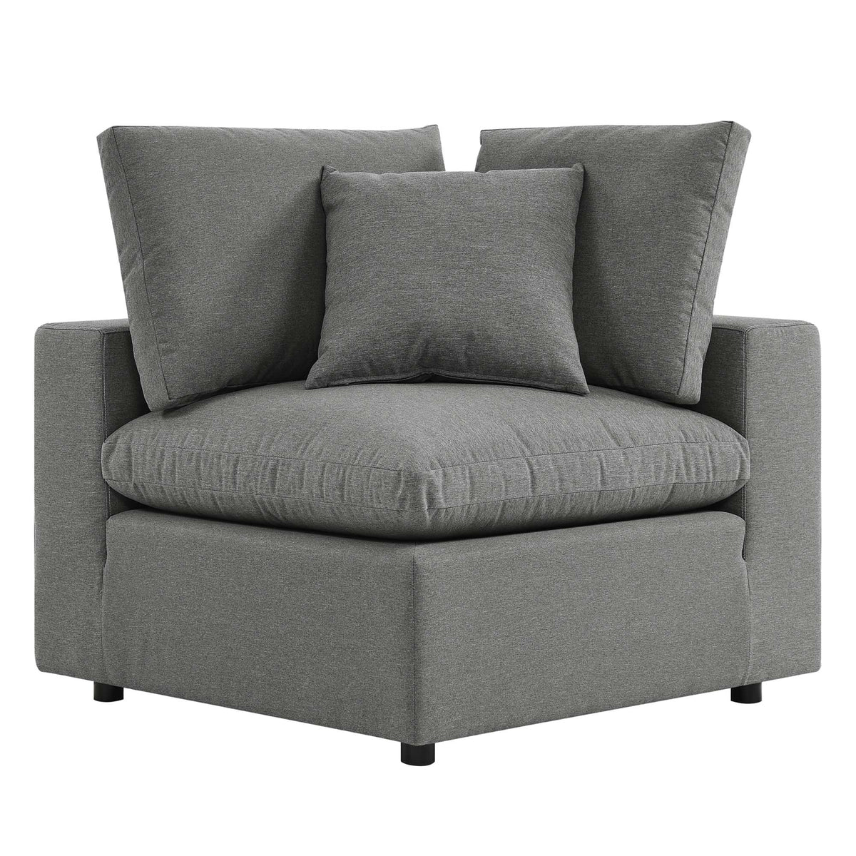 Commix Overstuffed Outdoor Patio Sofa - Charcoal