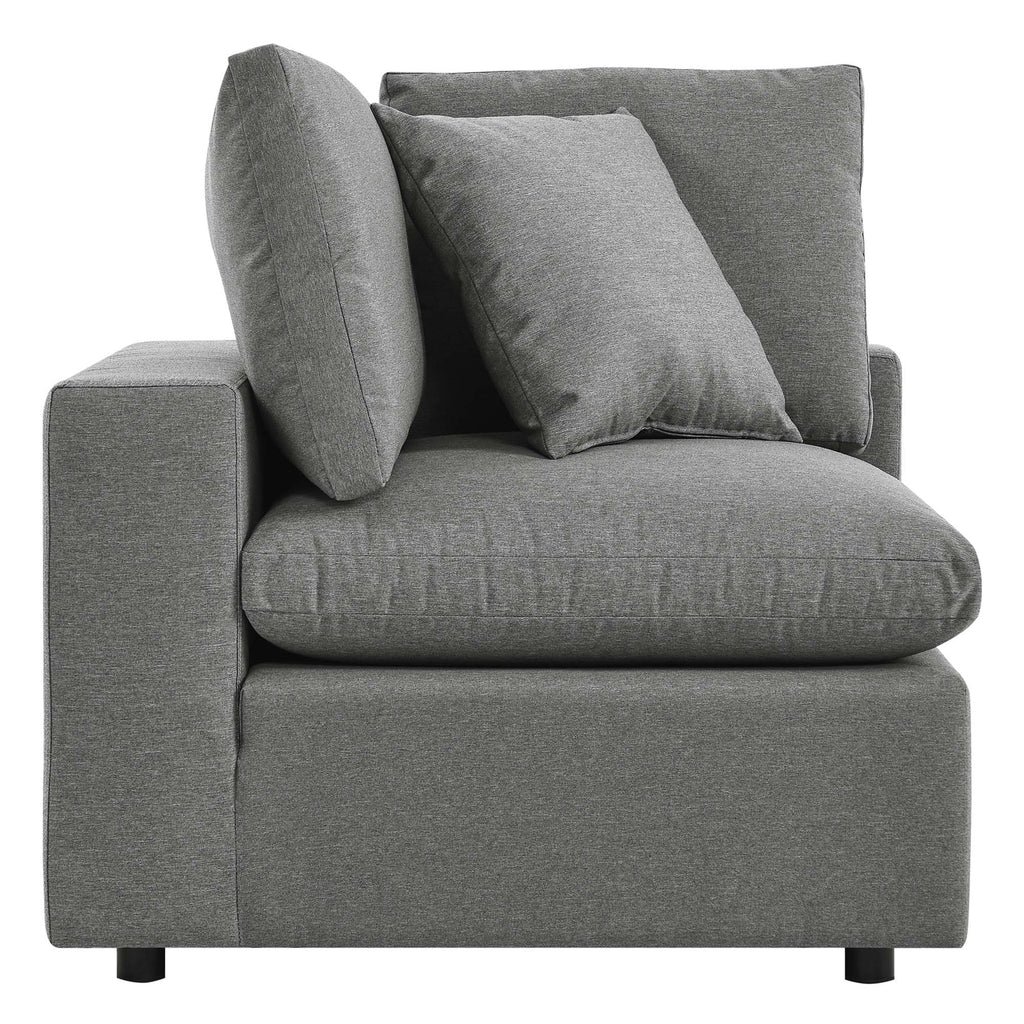 Commix Overstuffed Outdoor Patio Sofa - Charcoal