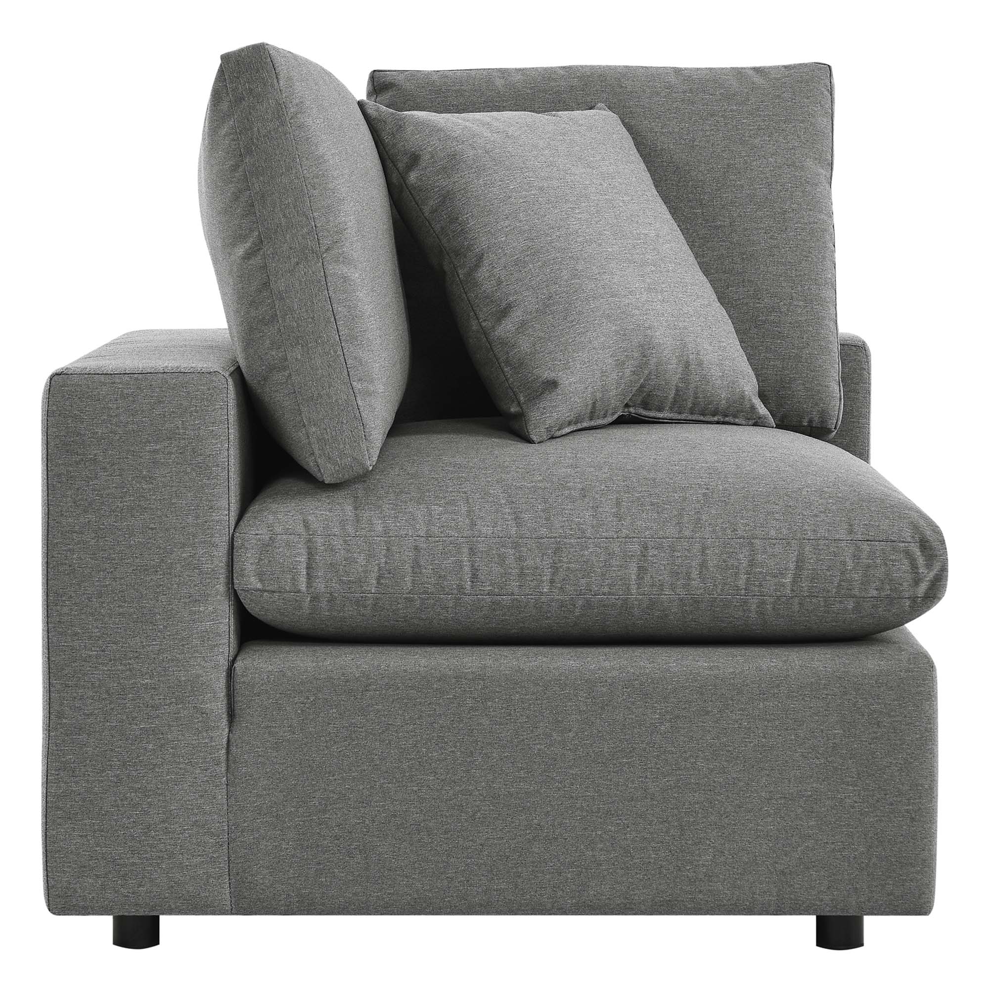 Commix Overstuffed Outdoor Patio Sofa - Charcoal