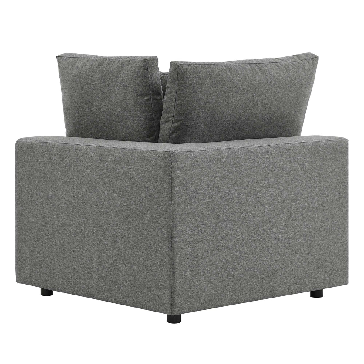 Commix Overstuffed Outdoor Patio Sofa - Charcoal