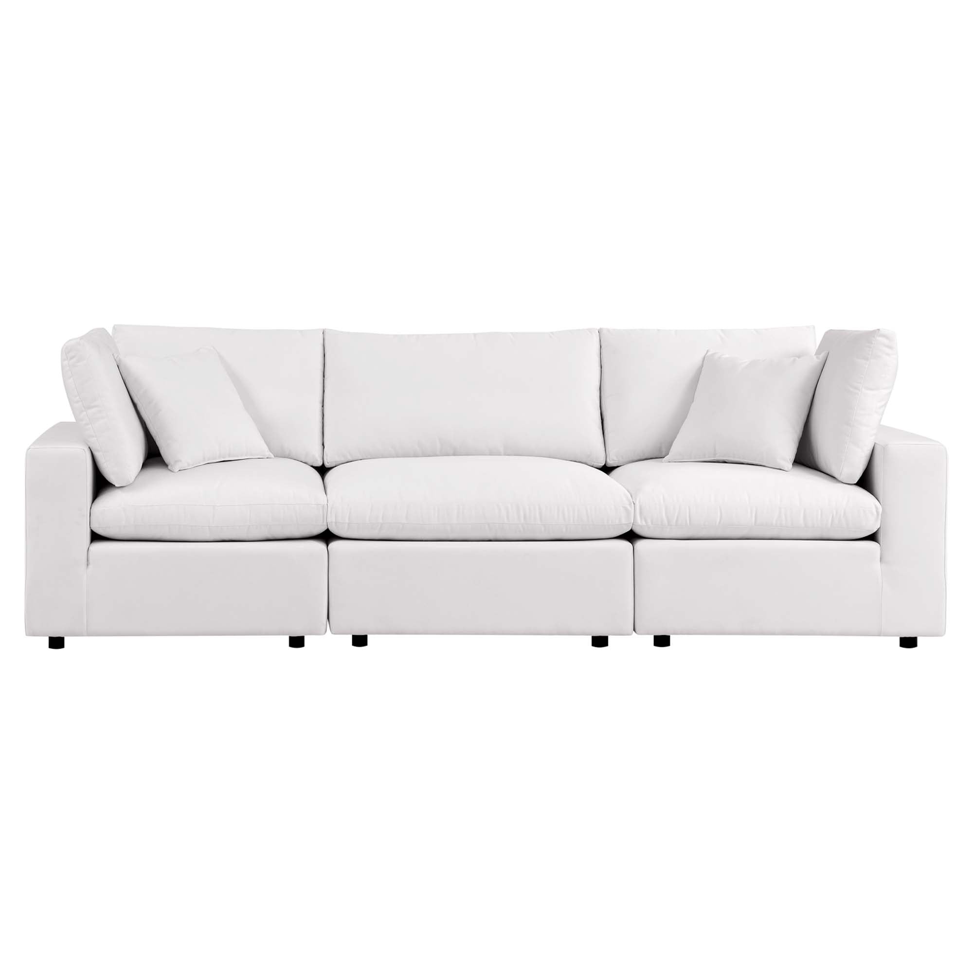 Commix Overstuffed Outdoor Patio Sofa - White