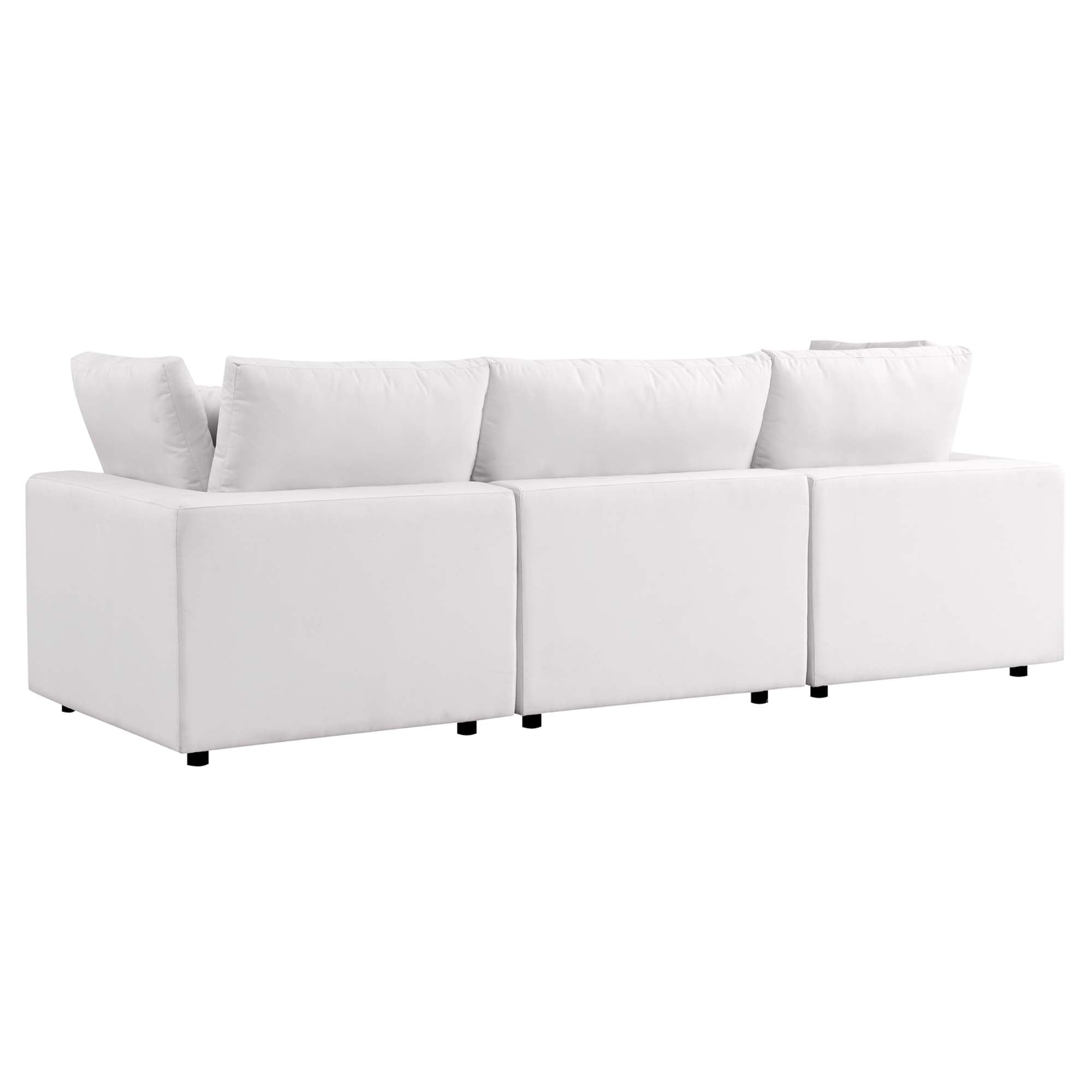 Commix Overstuffed Outdoor Patio Sofa - White