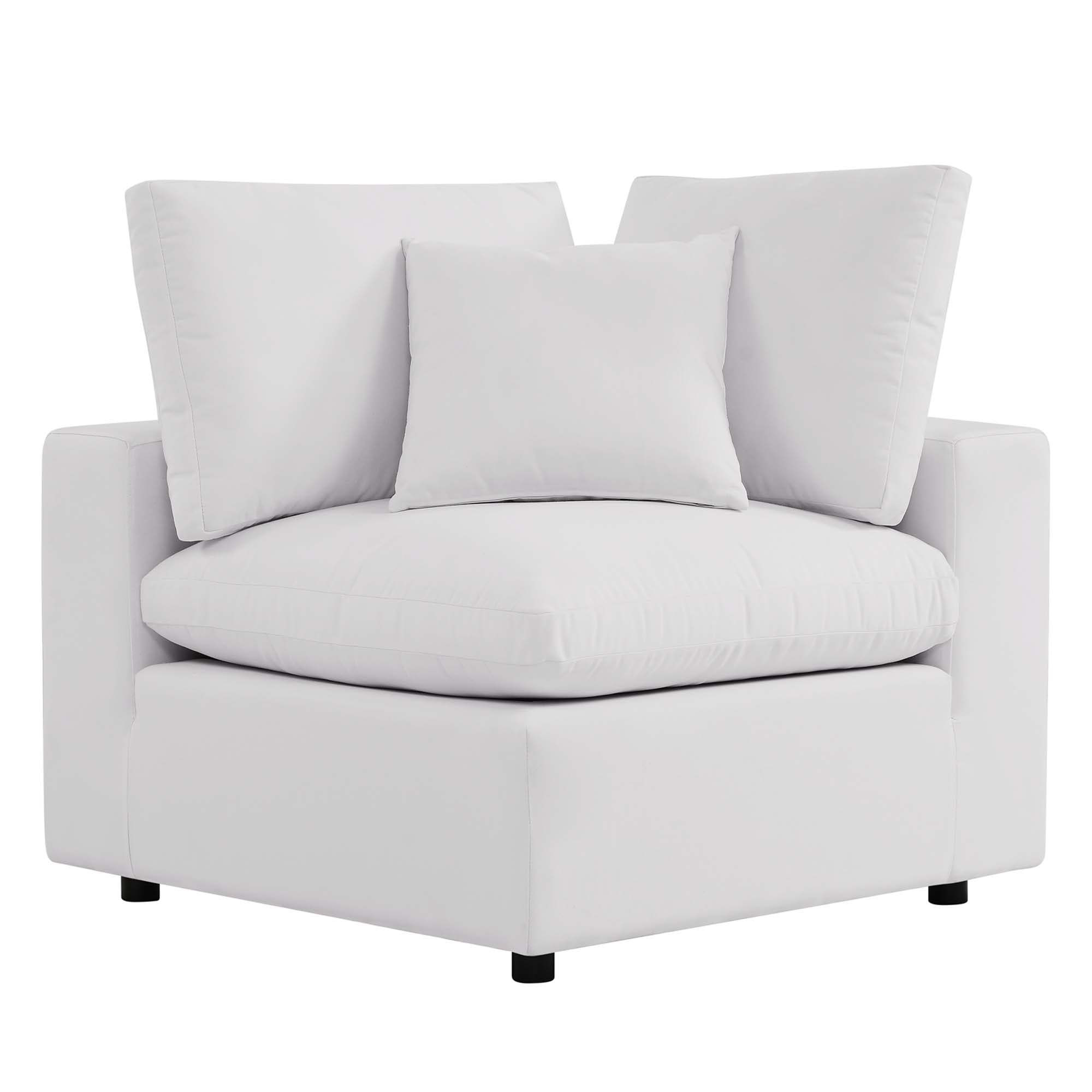 Commix Overstuffed Outdoor Patio Sofa - White