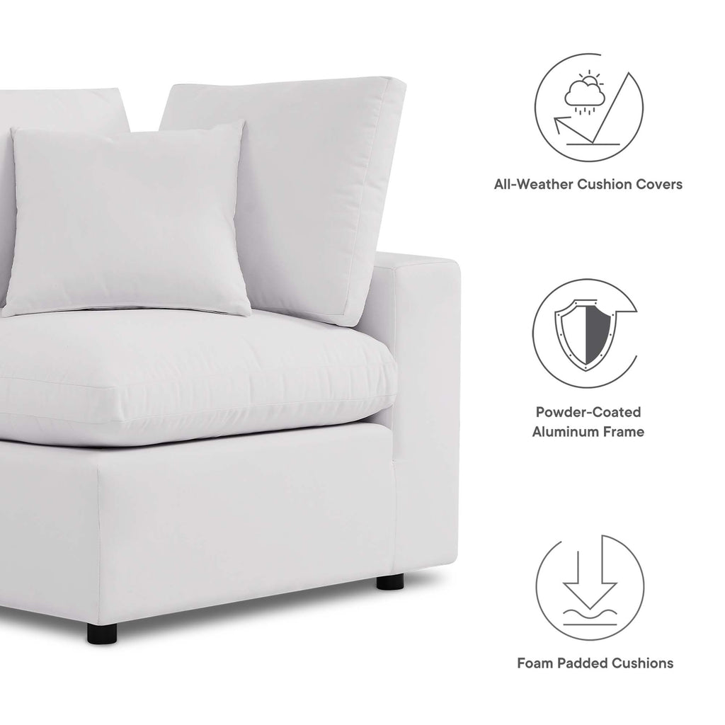 Commix Overstuffed Outdoor Patio Sofa - White