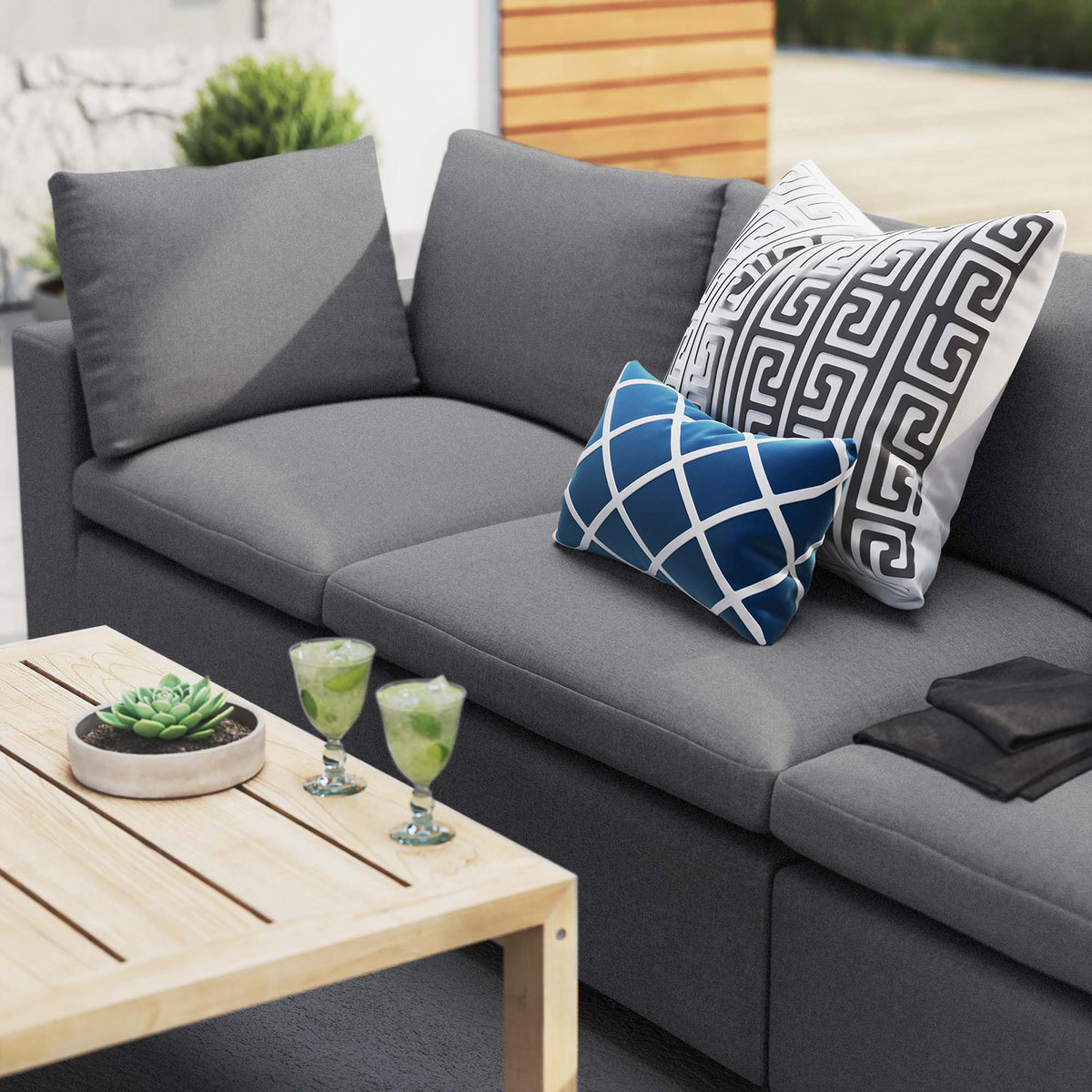 Commix Sunbrella Outdoor Patio Sofa - Gray