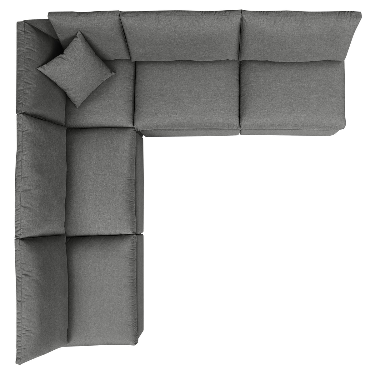 Commix 5-Piece Outdoor Patio Sectional Sofa - Charcoal (4 Armless Chairs, Corner Chair)
