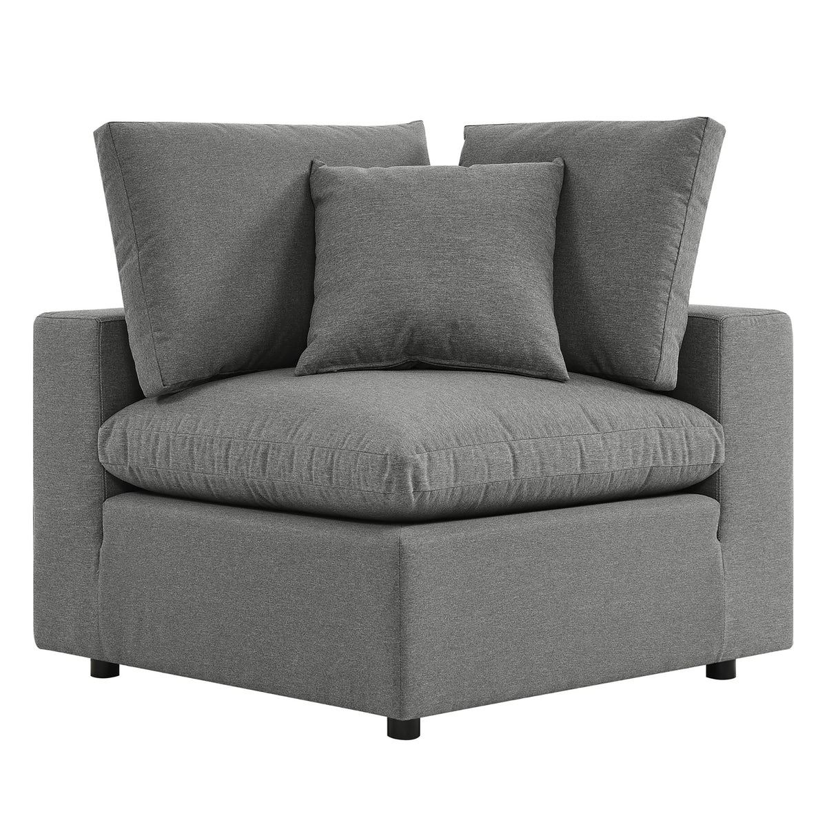 Commix 5-Piece Outdoor Patio Sectional Sofa - Charcoal (4 Armless Chairs, Corner Chair)