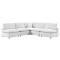 Commix 5-Piece Outdoor Patio Sectional Sofa - White (4 Armless Chairs, Corner Chair)