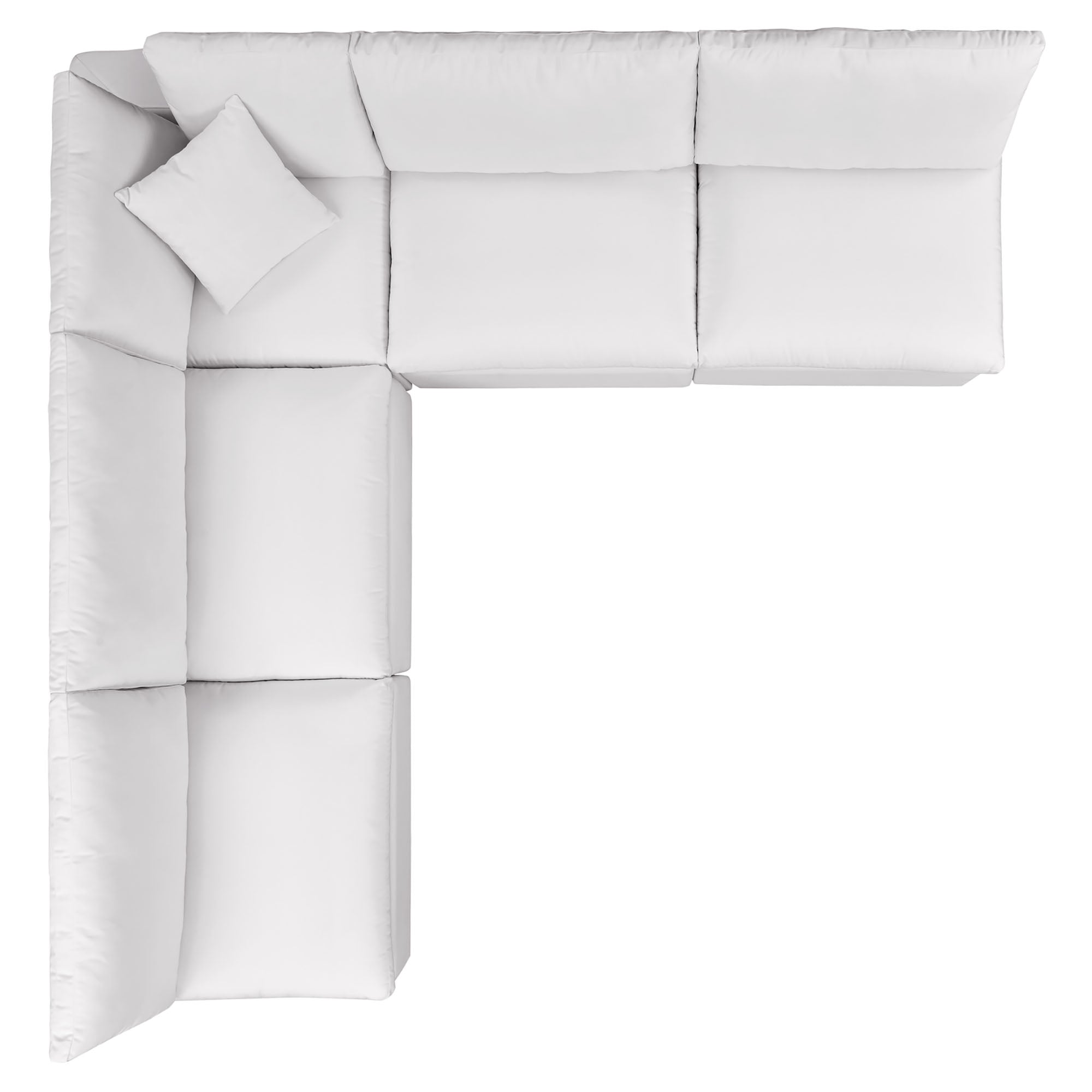 Commix 5-Piece Outdoor Patio Sectional Sofa - White (4 Armless Chairs, Corner Chair)