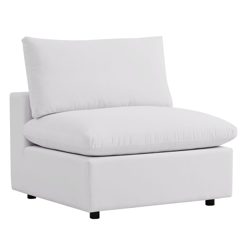 Commix 5-Piece Outdoor Patio Sectional Sofa - White (4 Armless Chairs, Corner Chair)