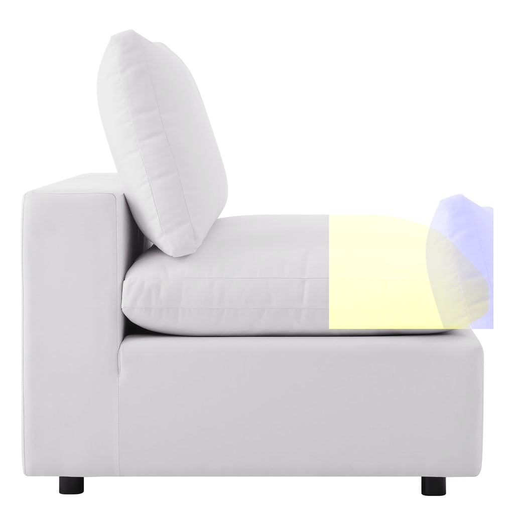 Commix 5-Piece Outdoor Patio Sectional Sofa - White (4 Armless Chairs, Corner Chair)