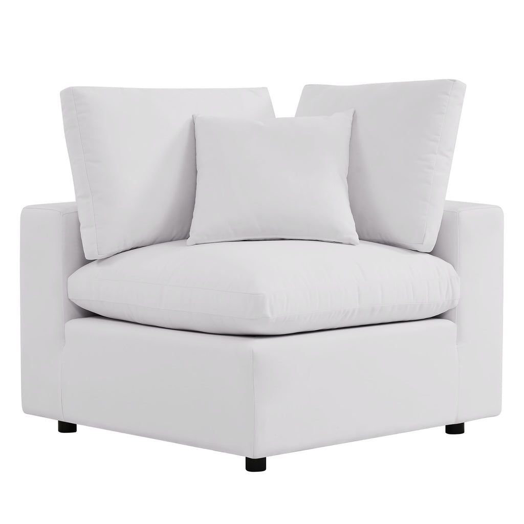 Commix 5-Piece Outdoor Patio Sectional Sofa - White (4 Armless Chairs, Corner Chair)