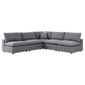 Commix 5-Piece Sunbrella Outdoor Patio Sectional Sofa - Gray (4 Armless Chairs, Corner Chair)