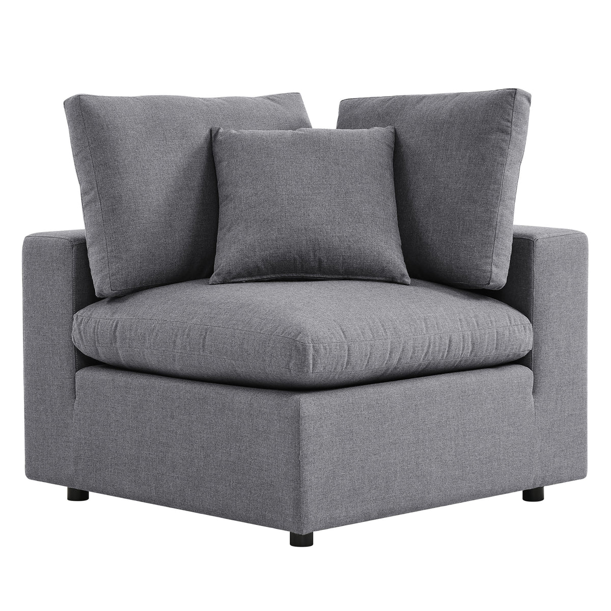 Commix 5-Piece Sunbrella Outdoor Patio Sectional Sofa - Gray (4 Armless Chairs, Corner Chair)