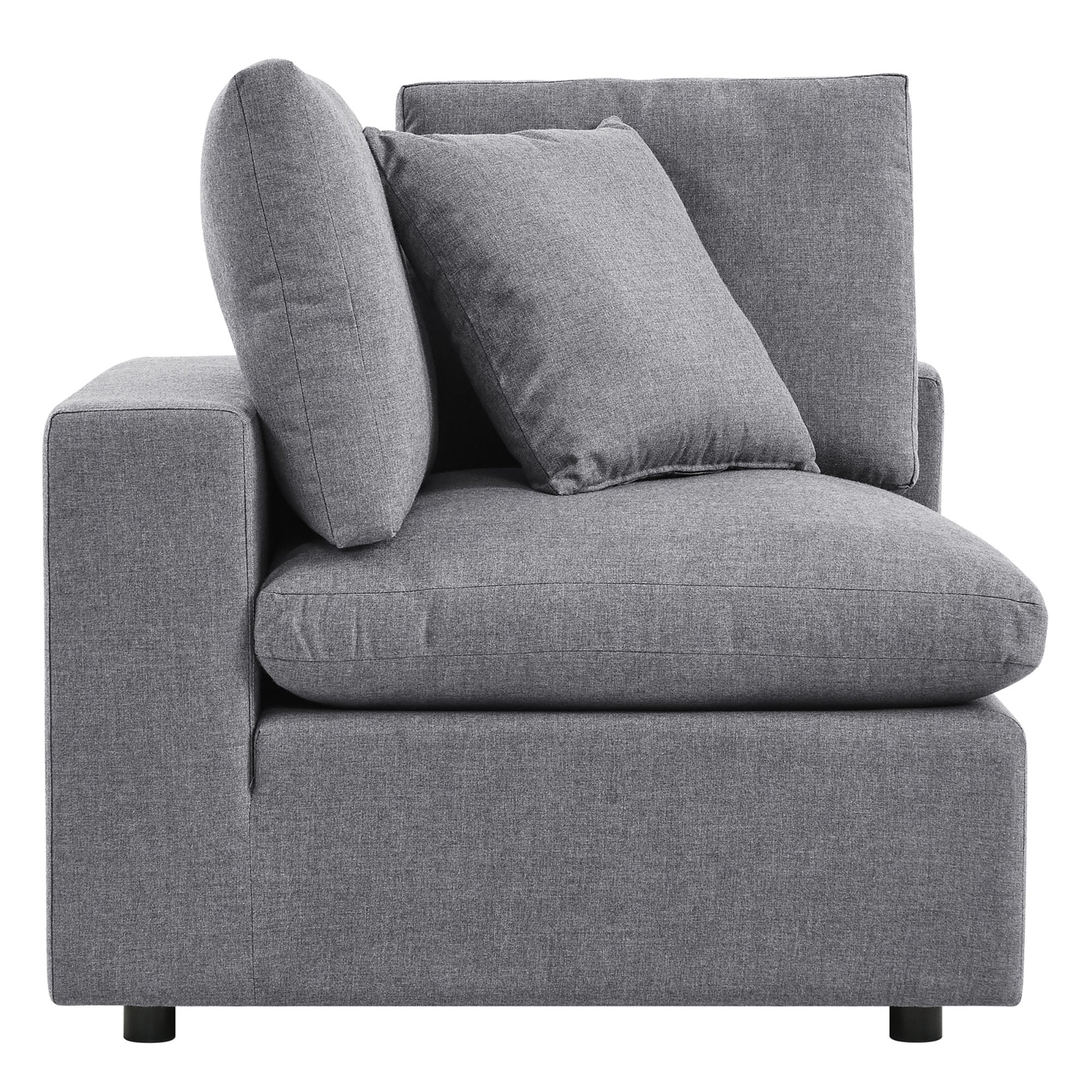 Commix 5-Piece Sunbrella Outdoor Patio Sectional Sofa - Gray (4 Armless Chairs, Corner Chair)