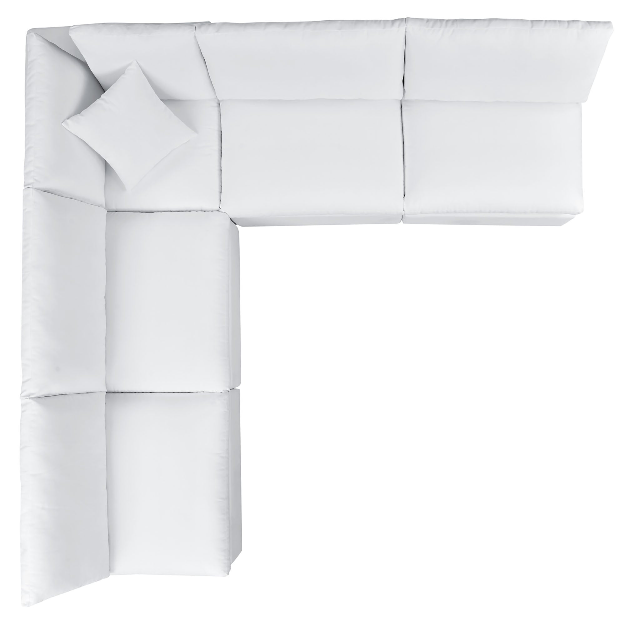 Commix 5-Piece Sunbrella Outdoor Patio Sectional Sofa - White (4 Armless Chairs, Corner Chair)