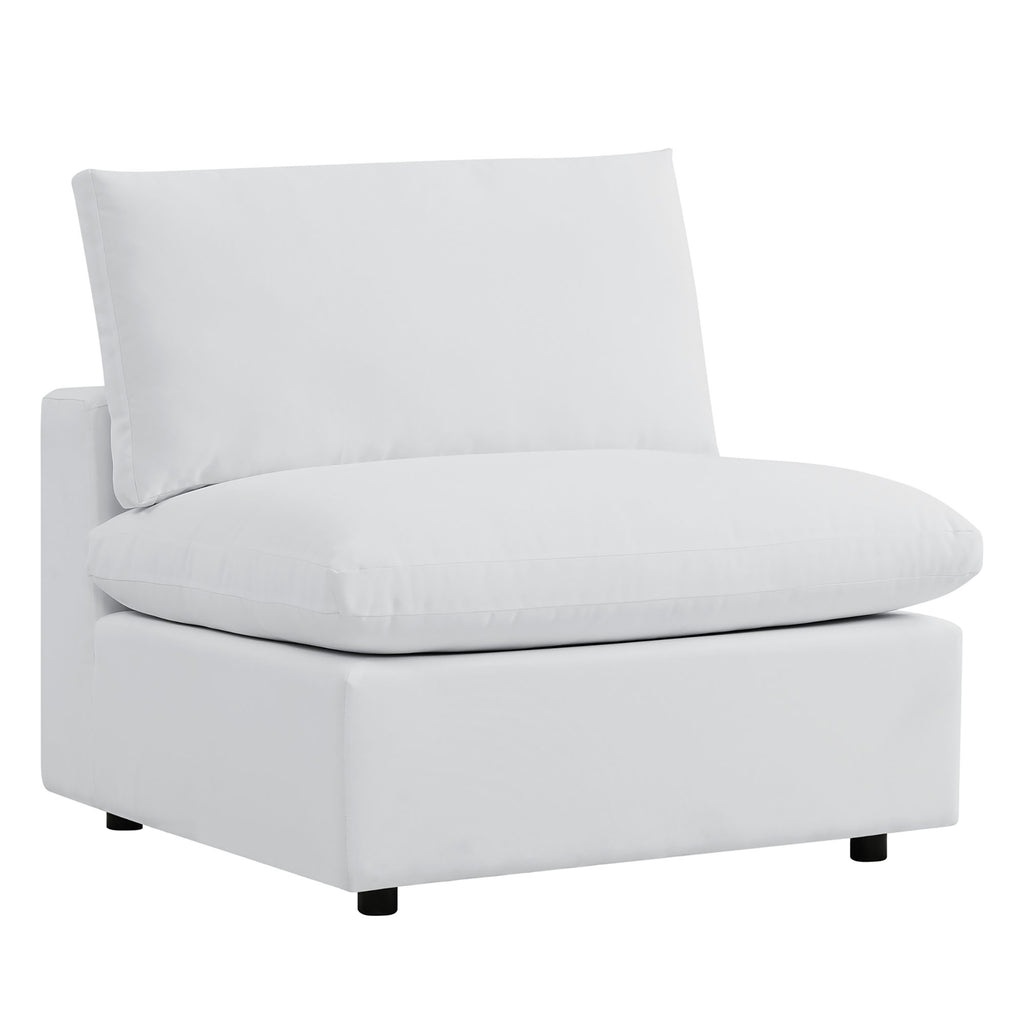 Commix 5-Piece Sunbrella Outdoor Patio Sectional Sofa - White (4 Armless Chairs, Corner Chair)