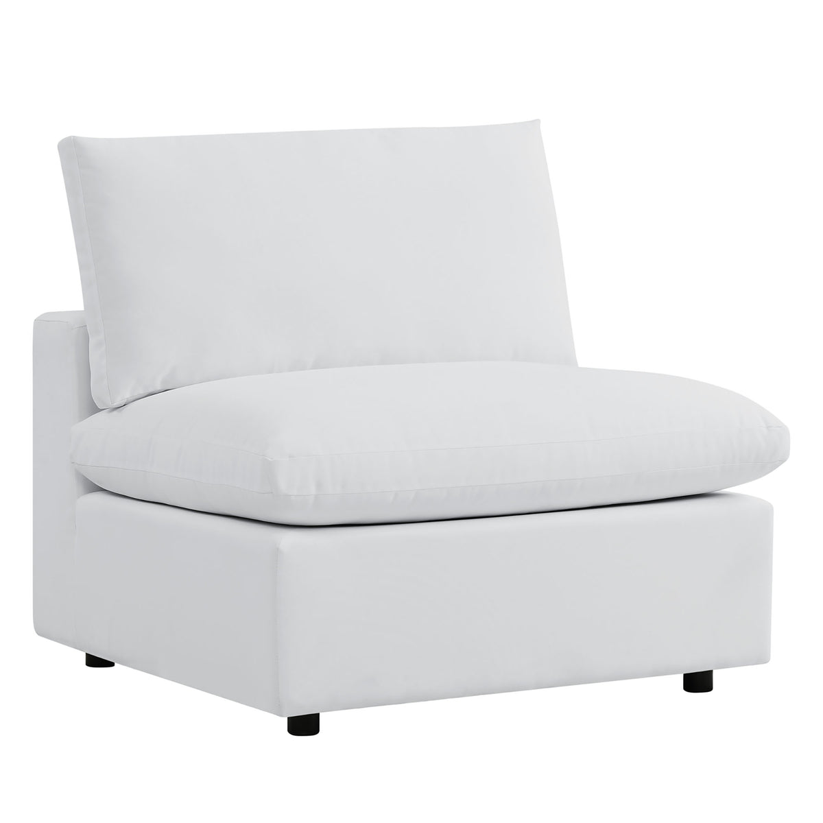 Commix 5-Piece Sunbrella Outdoor Patio Sectional Sofa - White (4 Armless Chairs, Corner Chair)