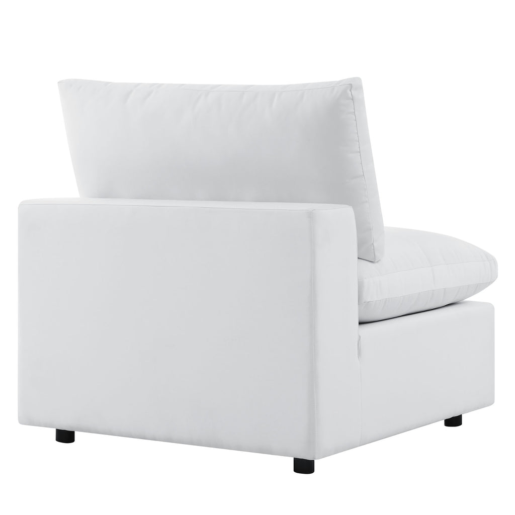 Commix 5-Piece Sunbrella Outdoor Patio Sectional Sofa - White (4 Armless Chairs, Corner Chair)