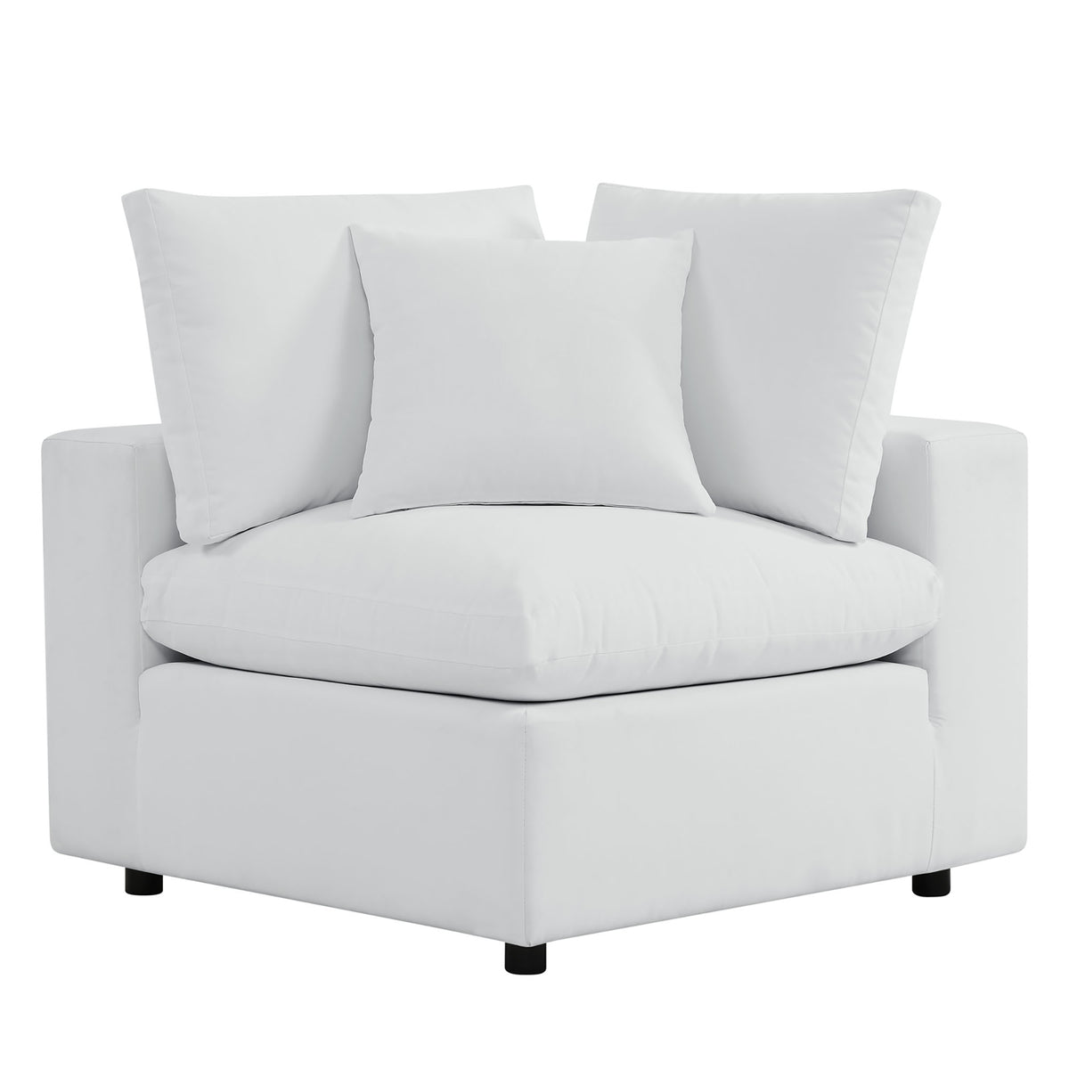 Commix 5-Piece Sunbrella Outdoor Patio Sectional Sofa - White (4 Armless Chairs, Corner Chair)