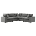 Commix 5-Piece Outdoor Patio Sectional Sofa - Charcoal (2 Armless Chairs, 3 Corner Chairs)
